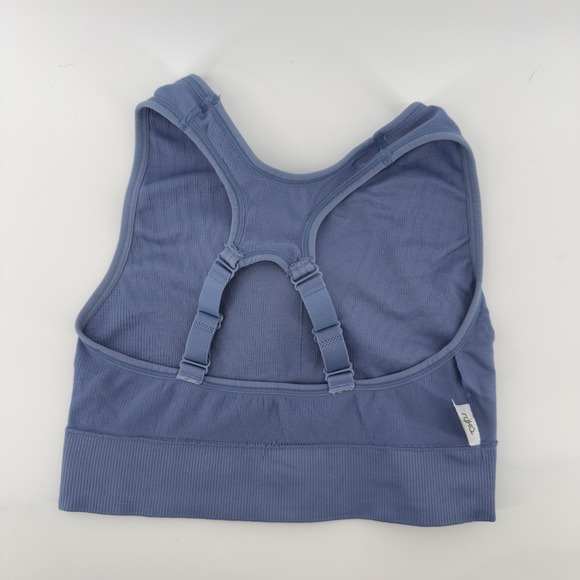 Ryka High Neck Adjustable Strap Racerback Sports Bra Blue Women M Removable Pads - Picture 2 of 5
